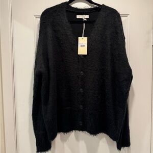 MNML Men's Black Fuzzy Cardigan